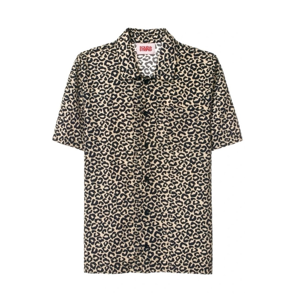 Solid & Striped Cabana Vacation Shirt in Leopard Print